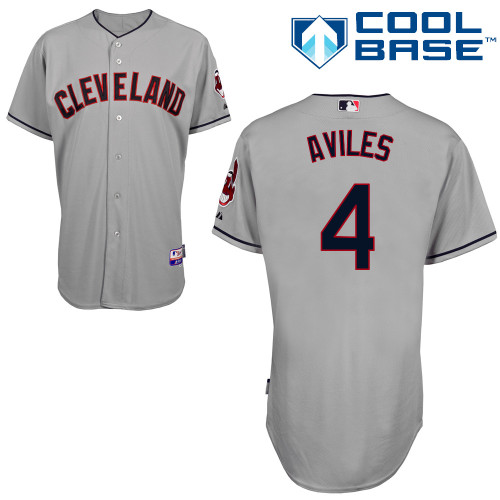 Mike Aviles #4 Youth Baseball Jersey-Cleveland Indians Authentic Road Gray Cool Base MLB Jersey